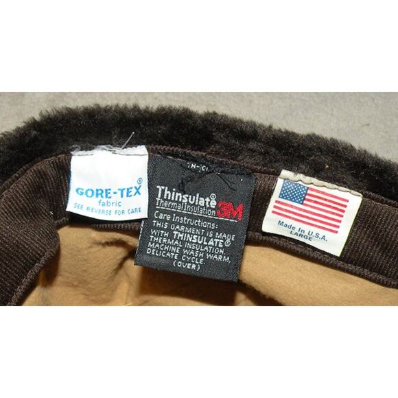 Vtg Gore-Tex Thinsulate Fleece Lined Trapper Hat Ear Flaps Camo Large USA - Picture 6 of 6